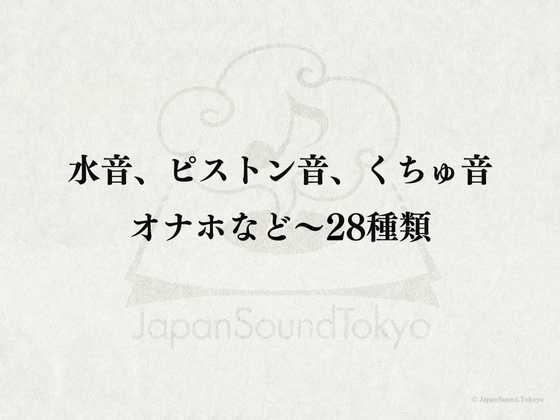 【効果音】水音、ピストン音、くちゅ音、オナホなど～28種類