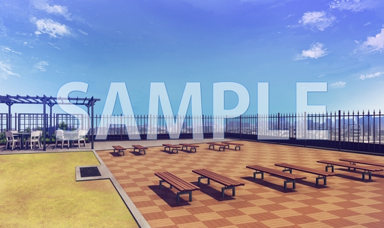 【背景素材】屋上(6175_bg06)【時間差分あり】