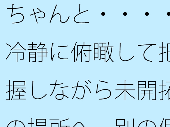 ちゃんと・・・・冷静に俯瞰して把握しながら未開拓の場所へ 別の側面を見ながら