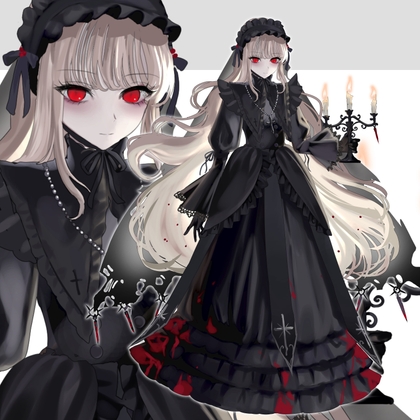 蝋燭を持ったゴシックな少女