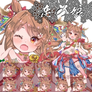 立ち絵素材「鹿の娘」女の子表情差分10種