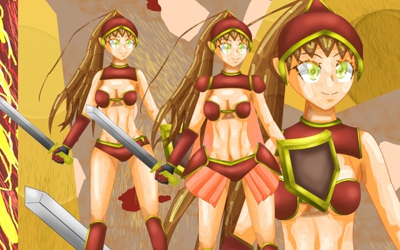 立ち絵素材7ビキニアーマー1、衣装差分素材あり