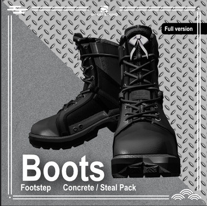 【Full version】ブーツの足音効果音素材集 -Boots Footstep Concrete/Steal Pack-