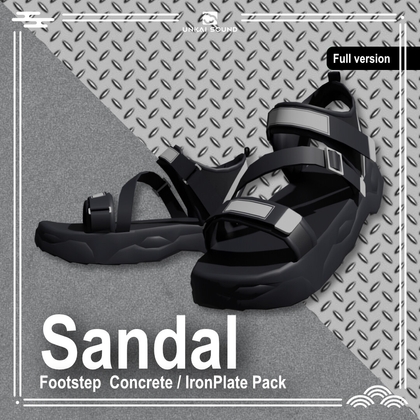 【効果音】サンダルの足音効果音素材集 -Sandal Footstep Concrete/Steal Pack-