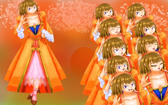 立ち絵素材11女性貴族2オレンジショート