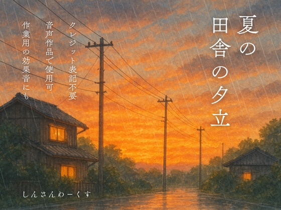 【効果音素材】夏の田舎の夕立