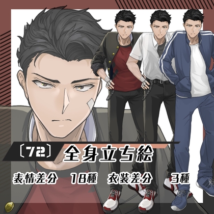 【立ち絵素材74】男子学生(衣装差分あり)