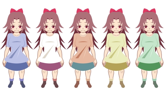 【創作補助】キャラ制作・依頼用に使える着せ替え可能な女性PSD1～3