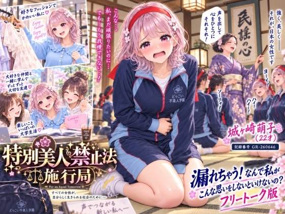 「【特別美人禁止法施行局】おしっこ漏れちゃう!なんで私がこんな思いをしないといけないの〜?前編【城ヶ崎萌子(22才) 】」(特別美人禁止法施行局)