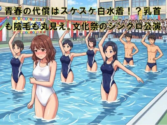 「青春の代償はスケスケ白水着！?乳首も陰毛も丸見え。文化祭のシンクロ公演」(CMNFリアリズム)