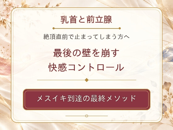 「乳首と前立腺 絶頂直前で止まってしまう方へ 最後の壁を崩す快感コントロール メスイキ到達の最終メソッド」(男性が乳首やお尻を使って絶頂(メスイキ・ドライオーガズム)するを極める件)