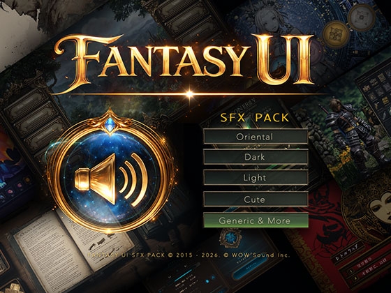 「【効果音素材】Fantasy UI Sound Effects Pack」(WOWSound)