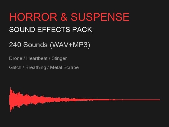 「ホラー・サスペンス効果音メガパック 240音|心音・環境音・グリッチ・スティンガー WAV+MP3・商用可」(ゆくて舎)
