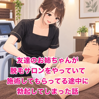 友達のお姉ちゃんが脱毛サロンをやっていて、施術してもらってる途中に勃起してしまった話