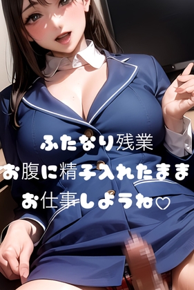【逆転シチュ】ふたなり残業 お腹に精子入れたままお仕事しよ