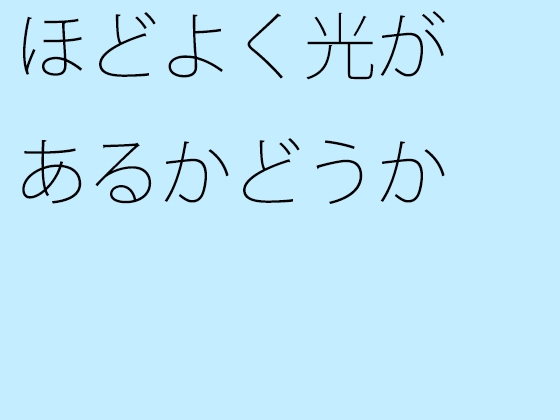 ほどよく光があるかどうか