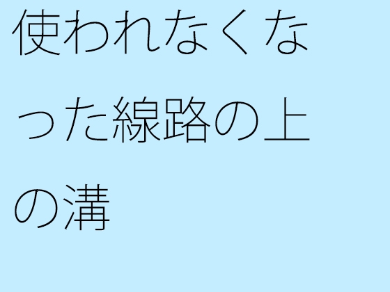 使われなくなった線路の上の溝