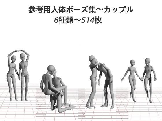 参考用人体ポーズ集～カップル～6種類～514枚