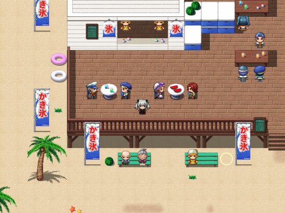 RPGツクールMV・MZ用 マップチップ・タイルセット19 『砂浜・ビーチ・海岸・海の家・海水浴場』